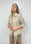 Serafina Collection Biker Jacket, Beige