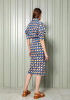Kameya Ciricle Print A-line Midi Shirt Dress, Indigo