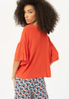 Surkana Ruffle Sleeve Knitted Sweater, Orange
