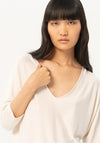 Surkana Japanese Sleeve Knitted Sweater, White