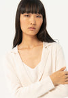 Surkana Lapel Collar Knit Cardigan, White