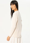 Surkana Lapel Collar Knit Cardigan, White