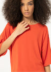 Surkana French Sleeve Elastic T-Shirt, Red