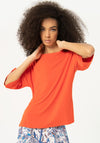 Surkana French Sleeve Elastic T-Shirt, Red