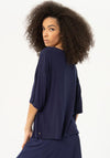 Surkana French Sleeve Elastic T-Shirt, Navy Blue