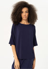 Surkana French Sleeve Elastic T-Shirt, Navy Blue