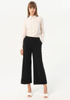 Surkana Wide Leg Cropped Trousers, Black