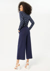 Surkana Wide Leg Cropped Trousers, Navy