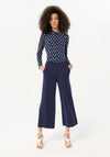 Surkana Wide Leg Cropped Trousers, Navy