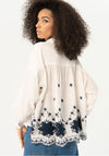 Surkana Crochet Detail Linen Shirt, White
