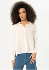 Surkana Crochet Detail Linen Shirt, White