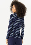 Surkana Long Sleeve Printed Crepe Shirt, Navy Blue
