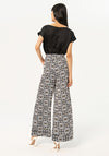 Surkana Satin Print Wide Leg Trousers, Black