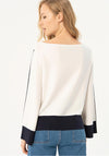 Surkana Contrast Trim Knitted Sweater, White