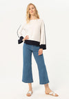 Surkana Contrast Trim Knitted Sweater, White