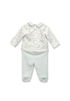 Babidu Baby Girl Floral and Check 2 Piece Set, Blue