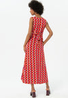 Surkana Tie Back Print Maxi Dress, Fuchsia