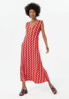 Surkana Tie Back Print Maxi Dress, Fuchsia