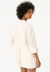 Surkana Three Quarter Sleeve Linen Shirt, Light Beige