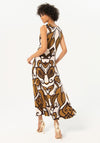 Surkana Twisted Waist Print Maxi Dress, Khaki