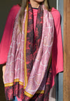 Peace of Mind Ginkgo Leaf Print Scarf, Pink