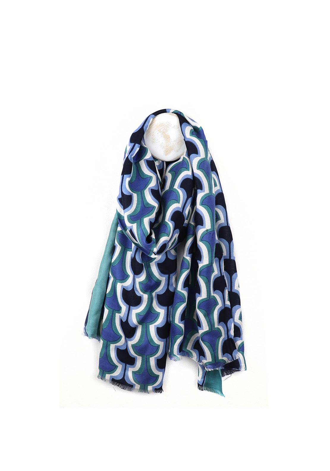 Peace of Mind Geometric Scarf, Blue