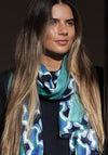 Peace of Mind Geometric Scarf, Blue