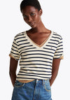 Tommy Hilfiger Cody Striped Slim Fit T Shirt, Beige and Navy