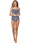 Pastunette Print Bandeau Swimsuit, Navy