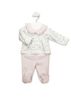 Babidu Baby Girl Frill Collar 2 Piece Set, Pink