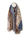 Peace Of Mind Willow Oversize Leaf Print Scarf, Blue
