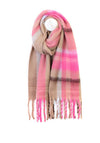 Peace Of Mind Molly Check Print Scarf, Pink