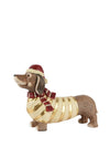 Kaemingk Christmas Dachshund With Gold Jumper Decoration