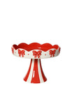 Kaemingk Dolomite Red and White Cake Stand