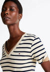 Tommy Hilfiger Cody Striped Slim Fit T Shirt, Beige and Navy