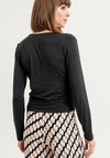Surkana Ruched Side Wrap Top, Black