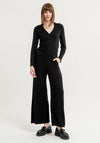 Surkana Belted Waist Wide Leg Jumpsuit, Black