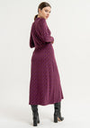 Surkana Abstract Print Shirt Style Midi Dress, Plum