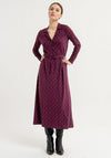 Surkana Abstract Print Shirt Style Midi Dress, Plum