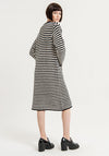 Surkana Striped Pattern Long Chunky Cardigan, Black & White