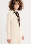 Surkana Soft Knit Knee Length Coat, Ecru