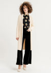 Surkana Soft Knit Knee Length Coat, Ecru