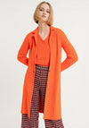 Surkana Soft Knit Knee Length Coat, Orange