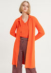 Surkana Soft Knit Knee Length Coat, Orange