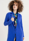 Surkana Lapel Collar Knee Length Knit Coat, Royal Blue