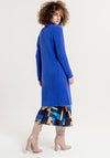 Surkana Lapel Collar Knee Length Knit Coat, Royal Blue