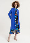 Surkana Lapel Collar Knee Length Knit Coat, Royal Blue