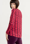 Surkana Round Neck Print Top, Maroon