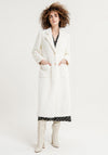 Surkana Lapel Collar Faux Fur Long Coat, Off White