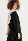 Surkana Two Tone Knit Sweater, Black & Cream